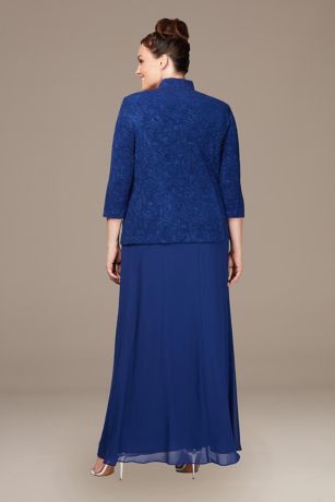 Glitter Knit Dress and Jacket Plus Size Set | David's Bridal